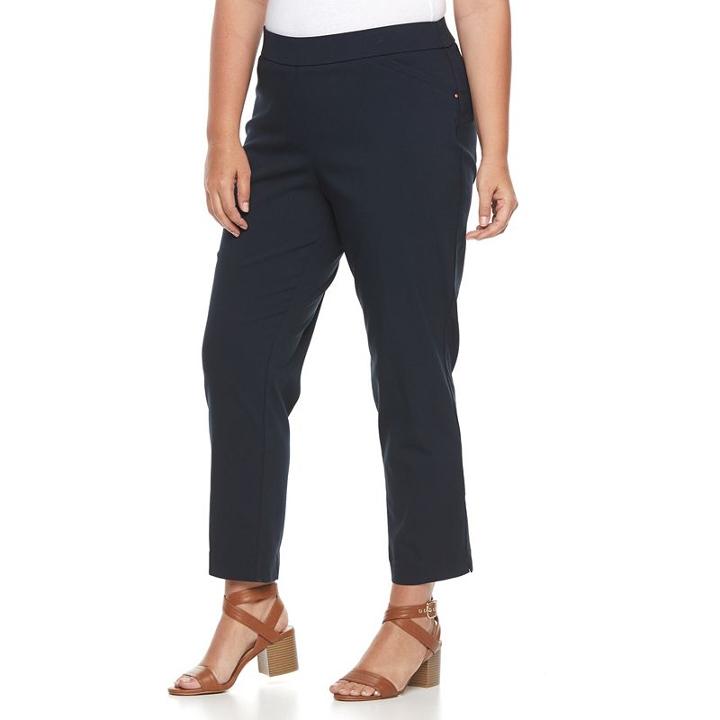 Plus Size Napa Valley Millennium Straight-leg Pants, Women's, Size: 16 W, Blue (navy)