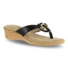 Tuscany By Easy Street Fina Women's Wedge Sandals, Size: Medium (6.5), Black