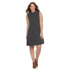 Juniors' Plus Size Almost Famous Ribbed Mockneck Swing Dress, Girl's, Size: 2xl, Black