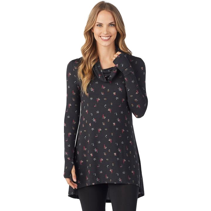 Women's Cuddl Duds Softwear Cowlneck Tunic Top, Size: Xl, Oxford