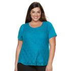 Plus Size Croft & Barrow&reg; Lace Tee, Women's, Size: 3xl, Turquoise/blue (turq/aqua)