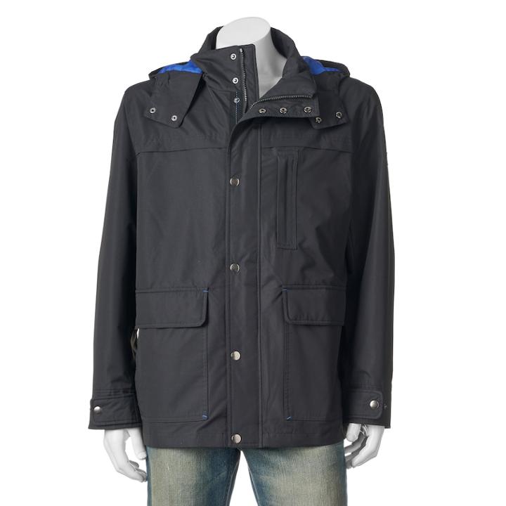 Big & Tall Towne 3-in-1 Hooded Parka, Men's, Size: 3x Big, Black