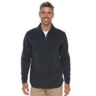 Men's Haggar In-motion Classic-fit Stretch Quarter-zip Pullover, Size: Medium, Grey (charcoal)