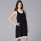 Women's Simply Vera Vera Wang Basic Luxury Chemise, Size: Xl, Black