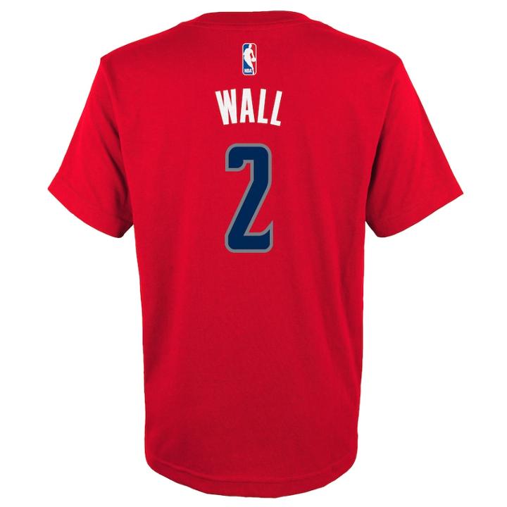 Boys 8-20 Washington Wizards John Wallball Player Name & Number Replica Tee, Size: M 10-12, Red