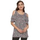 Women's Elle&trade; Cold-shoulder Flounce Tunic, Size: Xl, Lt Beige