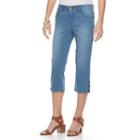 Women's Dana Buchman Snap Capri Jeans, Size: 14, Med Blue