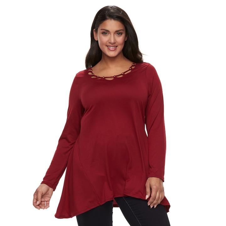 Plus Size French Laundry Embellished Top, Women's, Size: 2xl, Red