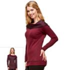 Women's Hottotties By Terramar Madison Reversible Long Sleeve Hoodie, Size: Medium, Med Red