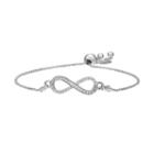 Cubic Zirconia Infinity Link Lariat Bracelet, Women's, White