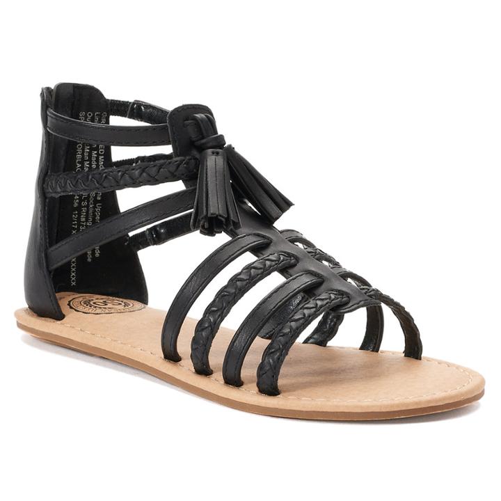 So&reg; Spectator Girls' Gladiator Sandals, Size: 12, Black