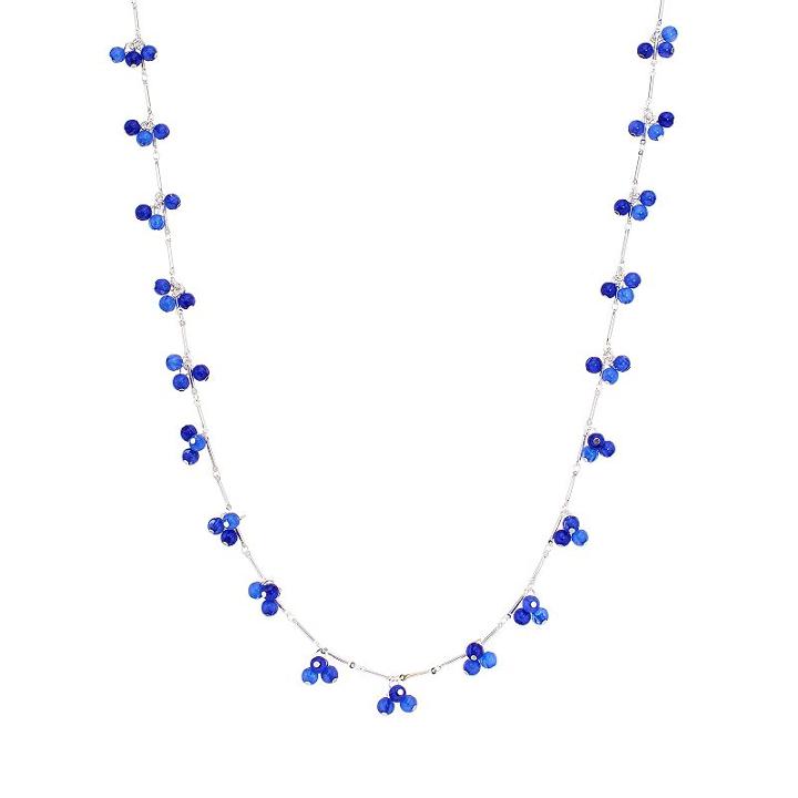 Chaps Bead Long Station Necklace, Women's, Navy