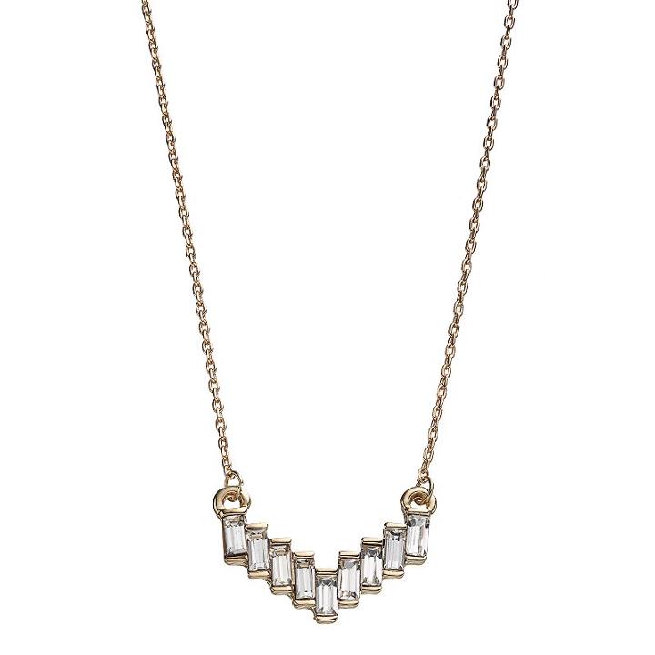 Lc Lauren Conrad Baguette Chevron Necklace, Women's, Gold