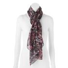 Apt. 9&reg; Marbled Floral Chiffon Oversized Oblong Scarf, Women's, Red