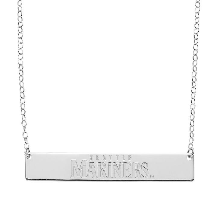 Seattle Mariners Sterling Silver Bar Necklace, Women's, Size: 16, Grey