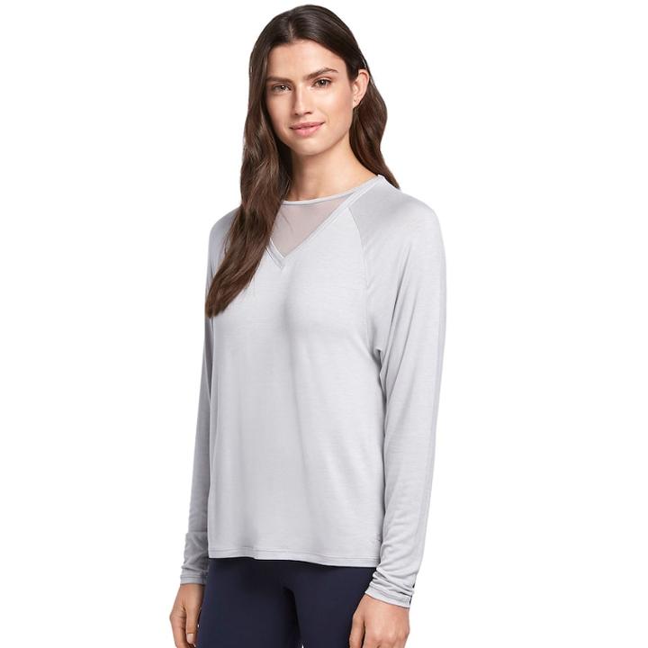 Women's Danskin Mesh Inset Raglan Active Tee, Size: Medium, Med Blue