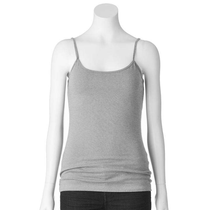 Women's Sonoma Goods For Life&trade; Everyday Scoopneck Camisole, Size: Xxl, Med Grey