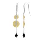 Stella Grace V19.69 Italia Two Tone Sterling Silver Black Onyx & White Sapphire Moonlight Drop Earrings, Women's