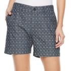 Women's Croft & Barrow&reg; Jacquard Chambray Shorts, Size: 8, Light Blue