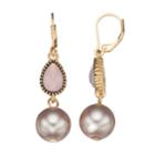 Napier Simulated Pearl Linear Drop Earrings, Women's, Pink