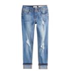 Girls 7-16 Indigo Rein Frayed Girlfriend Skinny Jeans, Size: 8, Med Blue