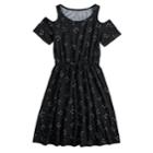 Girls 7-16 & Plus Size So&reg; Printed Cold Shoulder Dress, Size: Xxl/16, Black
