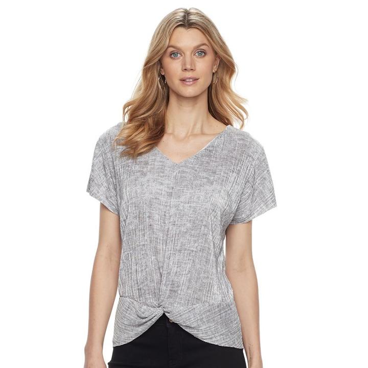 Women's Dana Buchman Twist-front Top, Size: Small, Silver