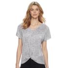 Women's Dana Buchman Twist-front Top, Size: Small, Silver