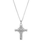 Sentimental Expressions Sterling Silver Cubic Zirconia Steadfast Love Cross Necklace, Women's, Size: 18, White