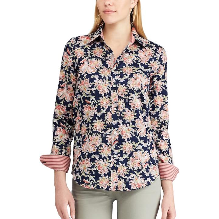 Petite Chaps Non-iron Button Down Shirt, Women's, Size: Xl Petite, Blue (navy)