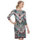 Women's Suite 7 Printed Chevron Shift Dress, Size: 16, Black Teal