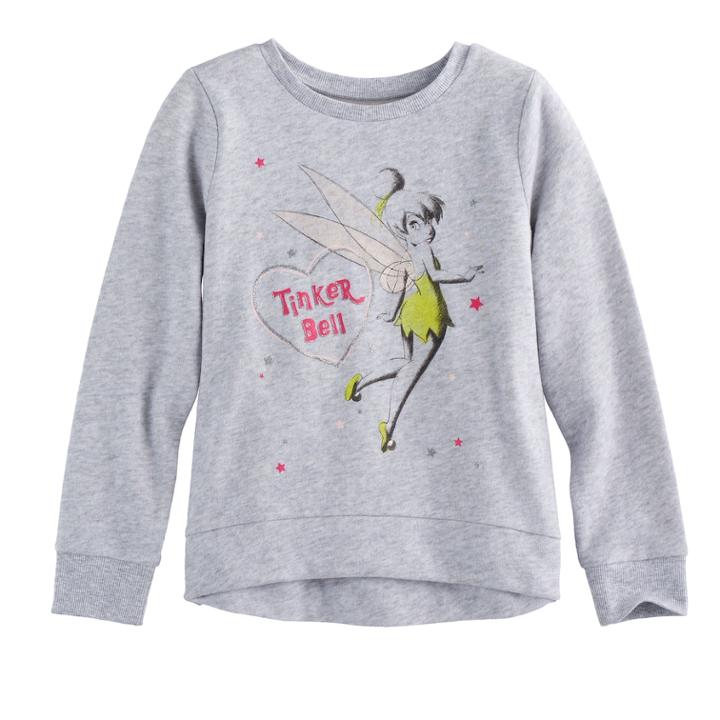 Disney's Tinker Bell Girls 4-10 High-low Fleece Pullover By Jumping Beans&reg;, Size: 5, Light Grey