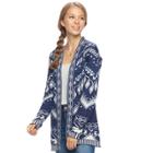 Juniors' Pink Republic Geometric Long Sleeve Cardigan, Teens, Size: Xl, Dark Blue