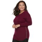 Plus Size Apt. 9 Sparkle Boatneck Sweater, Women's, Size: 1xl, Dark Red