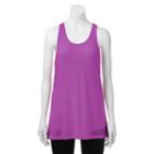 Juniors' So&reg; Mesh Back Racerback Tunic Tank, Teens, Size: Small, Med Purple