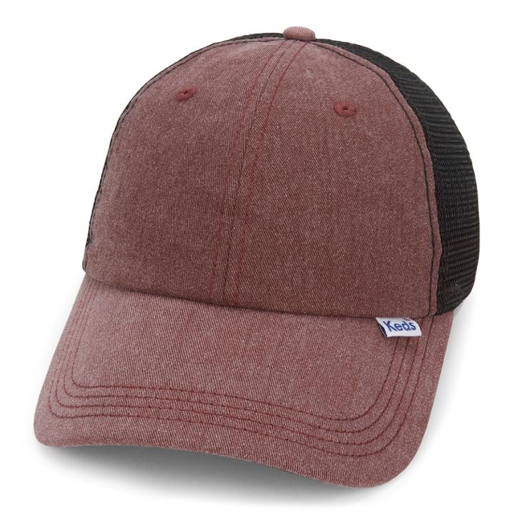 Women's Keds Pigment-dyed Mesh Back Baseball Cap, Red Overfl