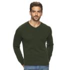 Men's Marc Anthony Slim-fit Cashmere V-neck Sweater, Size: Small, Dark Green