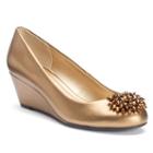 Andrew Geller Valere Women's Beaded Wedges, Size: Medium (7.5), Red/coppr (rust/coppr)