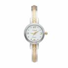 Vivani Women's Two Tone Chevron Textured Cuff Watch, Size: 2xl, Multicolor