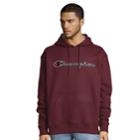 Men's Champion Script Logo Pull-over Hoodie, Size: Medium, Dark Red