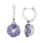 Sterling Silver Tanzanite & White Zircon Flower Drop Earrings, Women's, Blue