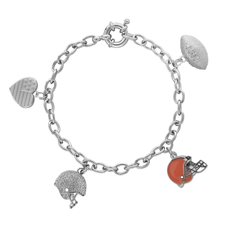Cleveland Browns Charm Bracelet, Women's, Size: 7.5, White