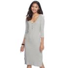 Juniors' About A Girl Solid Midi Dress, Size: Large, Light Grey