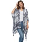 Sonoma Goods For Life&trade; Muted Tie Dye Block Kimono, Women's, Grey