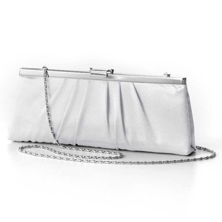 Gunne Sax By Jessica Mcclintock Pleated Satin Convertible Clutch, Women's, White