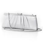 Gunne Sax By Jessica Mcclintock Pleated Satin Convertible Clutch, Women's, White
