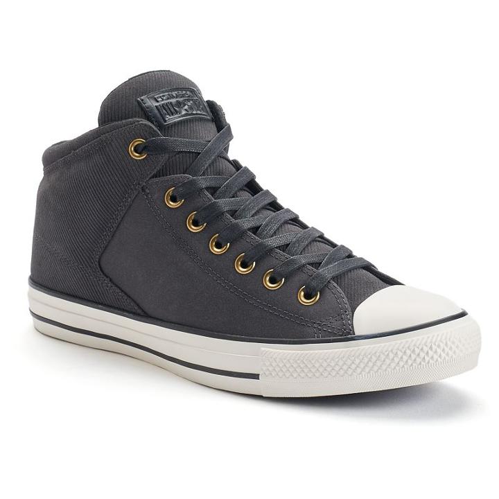 Men's Converse Chuck Taylor All Star Leather High Street Shoes, Size: 7, Black