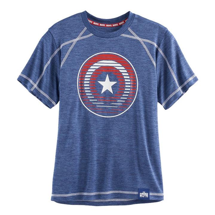 Boys 8-20 Marvel Hero Elite Captain America Shield Tee, Boy's, Size: Medium, Blue Other