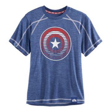 Boys 8-20 Marvel Hero Elite Captain America Shield Tee, Boy's, Size: Medium, Blue Other