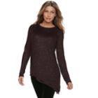 Women's Apt. 9&reg; Asymmetrical Sequin Crewneck Sweater, Size: Small, Purple